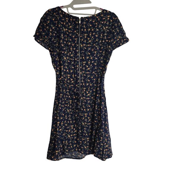 Women's Forever 21 Blue Floral Rayon Fit & Flare Dress | Size Small - Picture 2 of 8